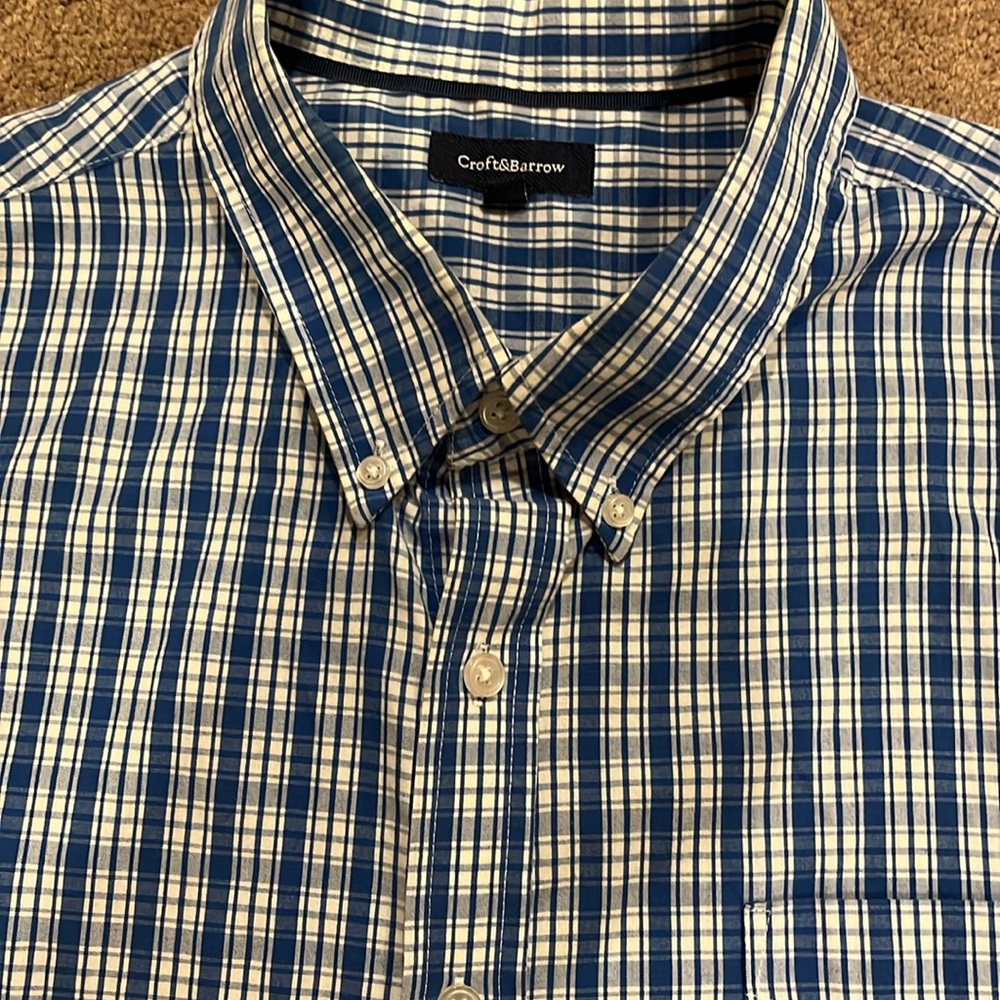 Croft & Barrow blue plaid men’s shirt XL